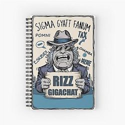 Sigma Gyatt Fanum Tax Pomni Rizz Gigachat Spiral Notebook