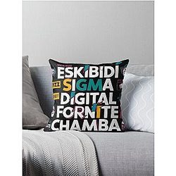 Skibidi Rizz Sigma Pomni Fortnite Chamba Fan Tax Throw Pillow