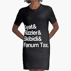 Gyat Rizzler Skibidi Fanum Tax Graphic T-Shirt Dress