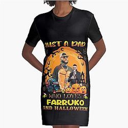 A Dad Who Loves Halloween Graphic T-Shirt Dress