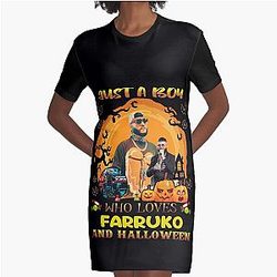 Just A Boy Who Loves Farukoo And Halloween T-Shirt Dress