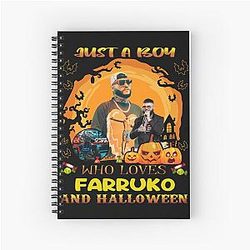 A Boy Who Loves Farruko Halloween Spiral Notebook
