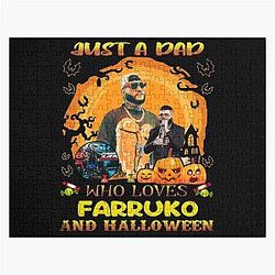 Just a Dad Who Loves Farruko and Halloween Jigsaw Puzzle