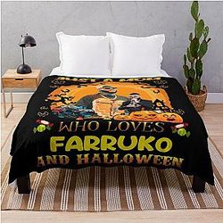 Just a mom who loves Farruko Halloween throw blanket