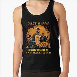 Just a Dad Who Loves Farrukoo and Halloween Tank Top