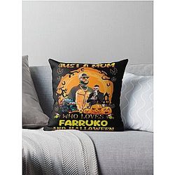 Just a Mom Who Loves Farrukoo and Halloween Throw Pillow