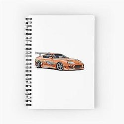 Fast and Furious Orange Supra Spiral Notebook