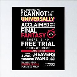 Eorzea is FULL - MMO FF14 FFXIV Poster