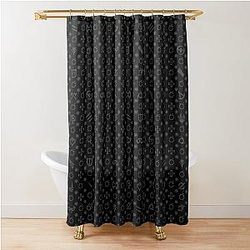 FFXIV Job Icons [clean black patternsticker set] Shower Curtain