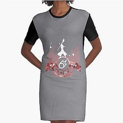 FFXIV Black Mage - Paradox (Red & White) Graphic T-Shirt Dress