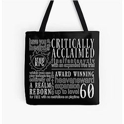 Have you heard of the critically aclaimed mmorpg final fantasy xiv? All Over Print Tote Bag