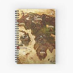 Eorzea FFXIV Map Spiral Notebook