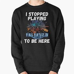 I stopped playing FFXIV to be here Funny Meme Design  Pullover Sweatshirt