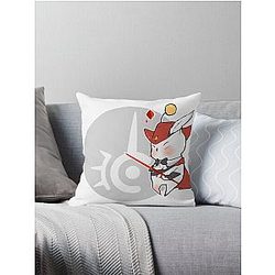 RED MAGE MOOGLE FFXIV  Throw Pillow
