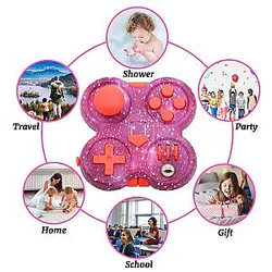 3inch Starry Pink Hand Spinner Press Fidget Set Decompression Novelty Pad with Rubber Button Press Board for Party Gift