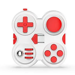 White Red Fidget Pad Controller 12 Features for Stress Relief