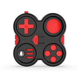 Black Red Fidget Pad Controller 12 Features for Stress Relief