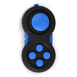Blue Black Fidget Pad Controller 8 Features for Stress Relief
