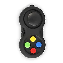 Colorful Buttons Black Fidget Pad Controller 8 Features for Stress Relief