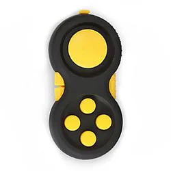 Yellow Black Fidget Pad Controller 8 Features for Stress Relief