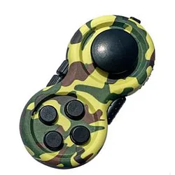 Camouflage Green Fidget Pad Controller 8 Features for Stress Relief