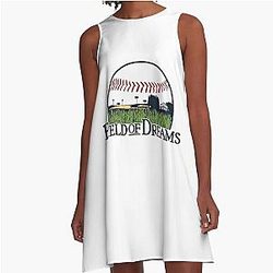 Regali Uomini Campo di Baseball Sogni Softball Baseball Lover Campo Di Sogni Grafica per Fan A-Line Vestito