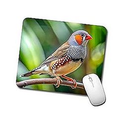 Zebra Finch Backyard Bird Low Profile Mouse Pad