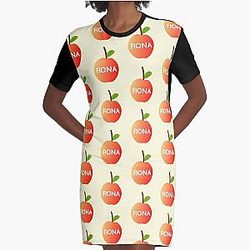 Fiona Apple Fan Art , Apple , Fruit Pattern Graphic T-Shirt Dress