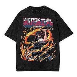 Shinra Kusakabe Flame Katana Graphic PTTT2304 Fire Force T-Shirt