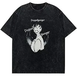 Doppelganger Graphic PTTT219 Washed  Fire Force T-Shirt