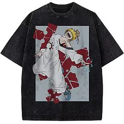 Retro Graphic PTTT219 Washed  Fire Force T-Shirt