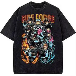 Anime Graphic PTTT219 Washed  Fire Force T-Shirt