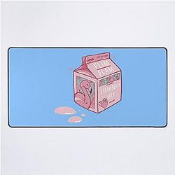 Flim Flam Strawberry Milk Carton Desk Mat