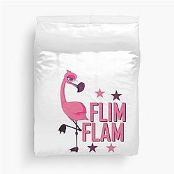 Flim flam flamingo- Funny Flamingo Flim Flam Duvet Cover