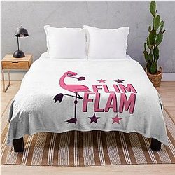 Flim flam flamingo- Funny Flamingo Flim Flam Throw Blanket