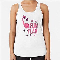 Flim flam flamingo- Funny Flamingo Flim Flam Racerback Tank Top