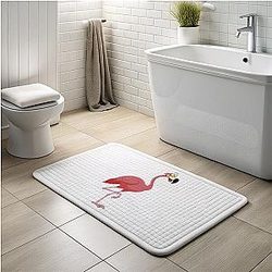 Flamingo - High Energy and Exaggeration Style Flamingo Bath Mats