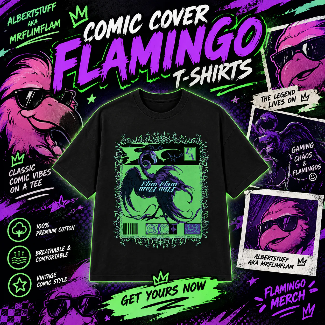 Comic Cover PTTT219 Flamingo T-Shirts