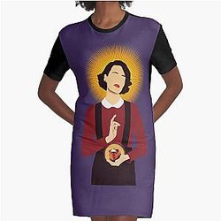 Einfach Fleabag Grafische T-Shirt Kleid