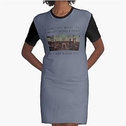 Fleabag I Manchmal Worry Illustration Graphic T-Shirt Kleid