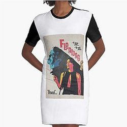 무릎의 Fleabag 영화 포스터 그래픽 티셔츠 드레스