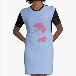 Fleabag Dies ist eine Love Story Comic Pink Blue Pastel Illustration Graphic T-Shirt Kleid