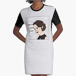 Fleabag Dit is een Love Story Comic Color Illustratie Graphic T-Shirt Dress