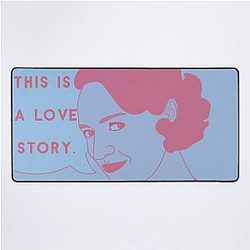 Fleabag Dies ist eine Love Story Comic Pink Blue Pastel Illustration Schreibtischmatte