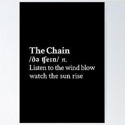 The Chain by Fleetwood Mac Stevie Nicks Aesthetic Minimal Black Poster