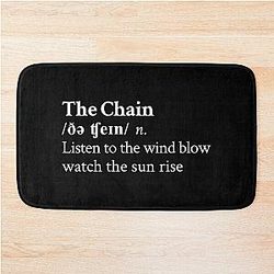 The Chain by Fleetwood Mac Stevie Nicks Aesthetic Minimal Black Bath Mat