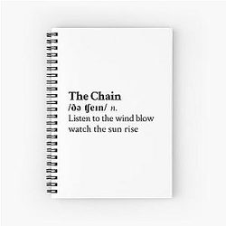 The Chain by Fleetwood Mac Stevie Nicks Aesthetic Minimal Spiral Notebook