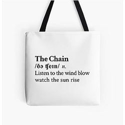 The Chain by Fleetwood Mac Stevie Nicks Aesthetic Minimal All Over Print Tote Bag