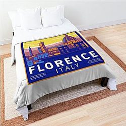 Florence Italy Travel Art Emblem Comforter