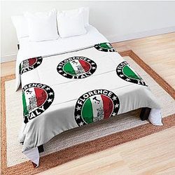 Florence City Skyline, Italian Flag Comforter